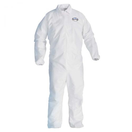 Kleenguard A40 Liquid Particle Protection Coveralls, Zip Front, Elastic Wrists Ankles (Ewa), White, Extra Large (Xl), 25 Garments / Case 44314