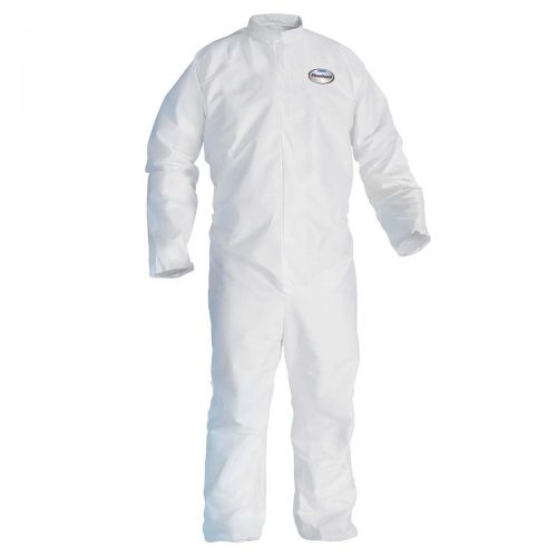 Kleenguard A30 Breathable Splash And Particle Protection Coveralls, Reflex Design, Zip Front, Open Wrists Ankles, White, 2Xl, 25 / Case 46005
