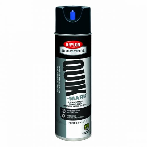 Krylon Industrial Quik-Mark Solvent-Based Inverted Marking Paint, Asphalt Black A03550007