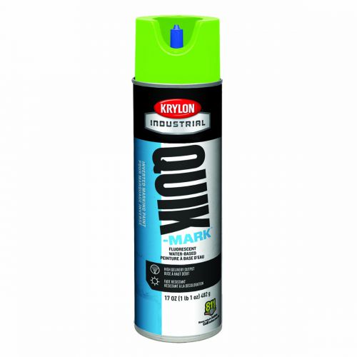 Image of Krylon Industrial Quik-Mark Water-Based Inverted Marking Paint, Fluorescent Safety Green A03630004