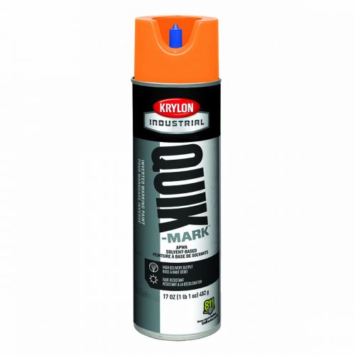Krylon Industrial Quik-Mark Solvent-Based Inverted Marking Paint, Apwa Bright Orange A03731007