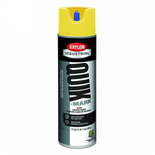 Krylon Industrial Quik-Mark Solvent-Based Inverted Marking Paint, Apwa High Visibility Yellow A03821007