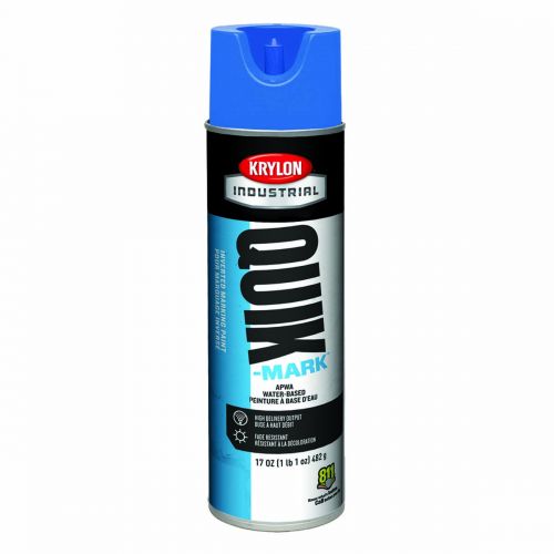 Krylon Industrial Quik-Mark Water-Based Inverted Marking Paint, Apwa Blue A03903004