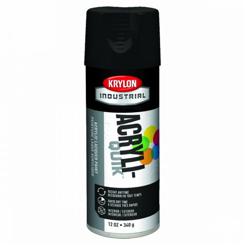 Krylon Industrial Acryli-Quik Acrylic Lacquer, Semi-Flat Black K01613A07