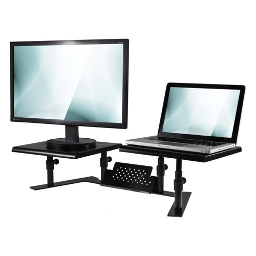 Allsop Metal Art ErgoTwin Height Adjustable Dual Monitor Stand