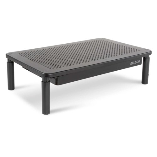 Allsop Metal Art Tri-Level Adjustable Height Monitor Stand with Drawer