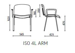 Polypropylene fixed arms (sold as pair). Black.