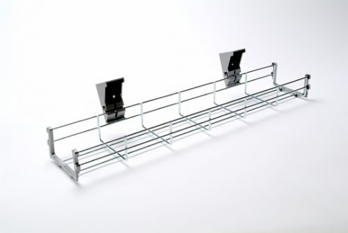 Wire cable basket 1200mm long c/w brackets. Chrome