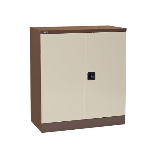 2 door cupboard c/w 1 standard shelf, 1016h x 914w x 457d. Coffee/cream