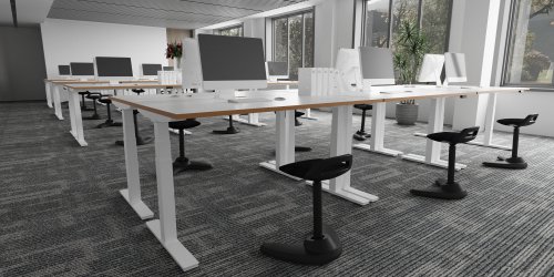 1200 Height Adjustable Desk Dual Motor 1200W x 750D x 630 - 1250H White Frame / White Top