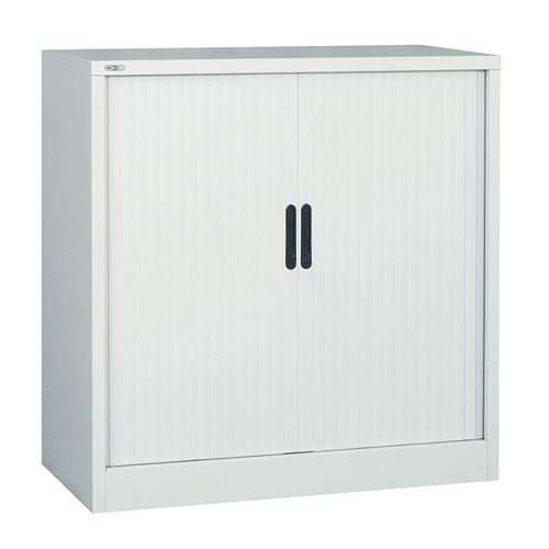 Side opening tambour, supplied EMPTY, 1016h x 1000w x 486d. Grey
