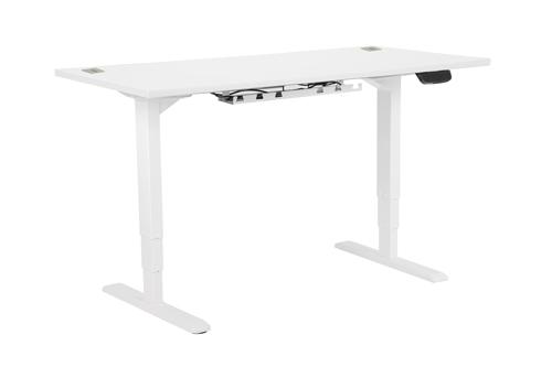 1200 Height Adjustable Desk, 1200W x 800D x 630-1250H, White top, White frame