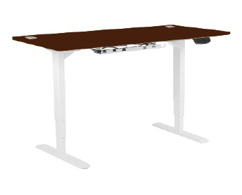 1600 Height Adjustable Desk in Walnut with White Frame