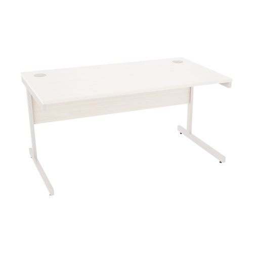 1400 Rectangular Desk, 1400W x 800D x 727H, White.