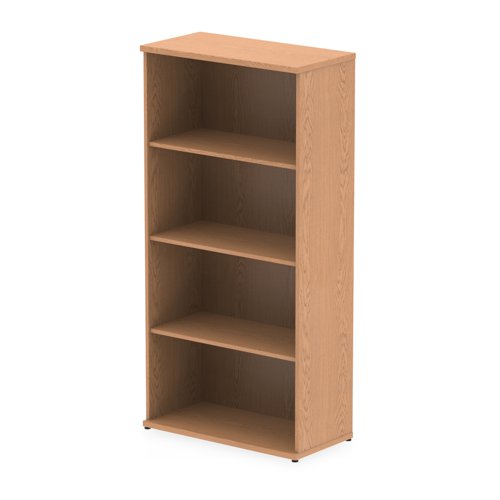 Impulse 4 Shelf Bookcase in Oak (Height 1600mm)