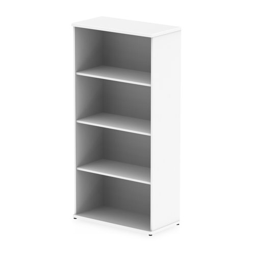 Impulse 4 Shelf Bookcase in White (Height 1600mm)
