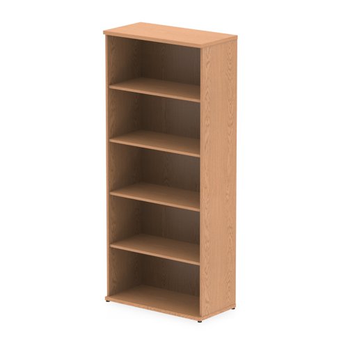 Impulse 5 Shelf Bookcase in Oak (Height 2000mm)