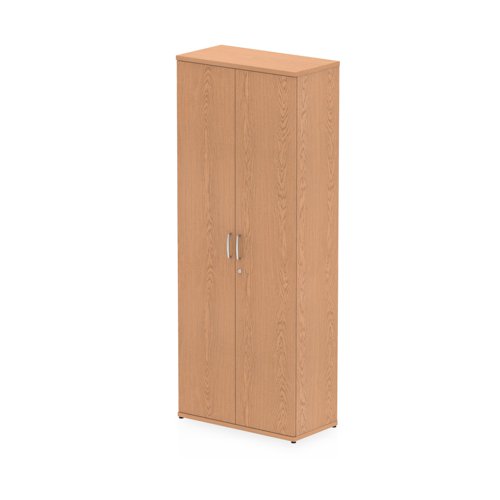Impulse Double Door Cupboard with Steel Handles in Oak (Height 2000mm)