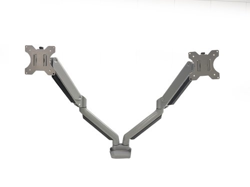 MALL Double monitor arm, manually adjustable. Silver.