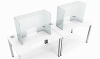 Frameless Acrylic Guard With Window For Desks & Counters 1000W X 600h X 200D, Clear Acrylic