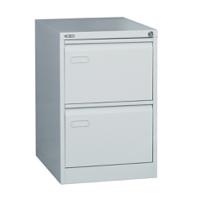 Mainline 2 drawer filing cabinet with swan neck grip handle. Black