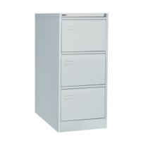 Mainline 3 drawer filing cabinet with swan neck grip handle. Black.