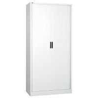 Side opening tambour, supplied EMPTY, 1981h x 1000w x 486d. White.