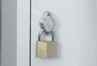 Butterfly lock (padlock not supplied), for use on locker doors.