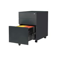 3 drawer mobile steel pedestal. 390w x 500d x 600h. Black.