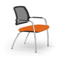 Clifden Chrome 4 leg Armchair, Mesh Back Fabric Band A