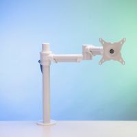 Single monitor arm, manually adjustable. White.
