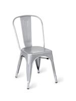 Paris four legged side chair with steel frame