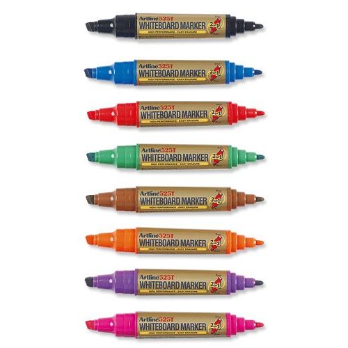 Artline 525T Wbrd Marker twin tip 8 cols