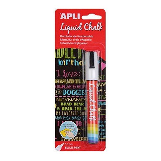 Apli Chalk Marker 5mm White card