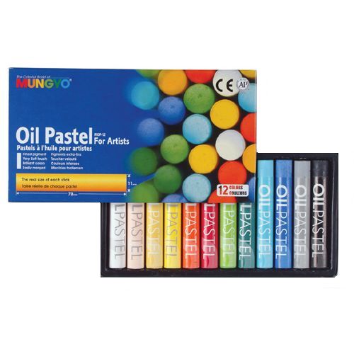 Mungyo Oil Pastel Round 12 Ast Cols