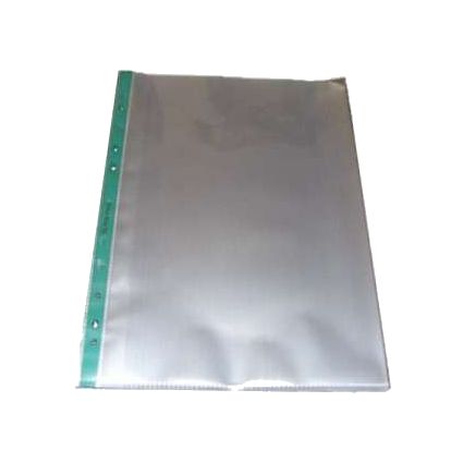 Plastic Pockets GL Poly Pro A4 90m green strip Box 100