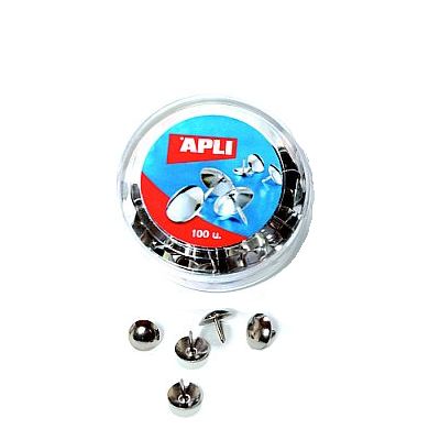 Apli Drawing Pins, Nickel 10mm Bx100
