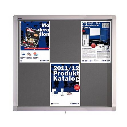 Franken showcase ECO with hinged Door - 6xA4 Grey Felt