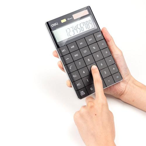 Deli Semi Desk Calculator 12 Digit Black - 105-5300