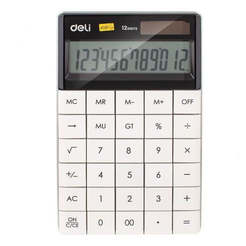 Deli Semi Desk Calculator 12 Digit White - 105-5306