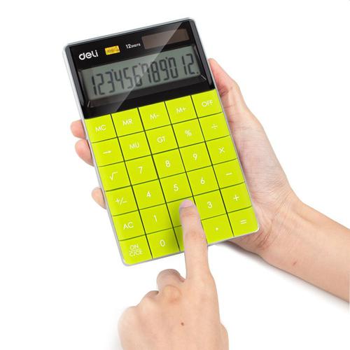 Deli Semi Desk Calculator 12 Digit Green - 105-5308