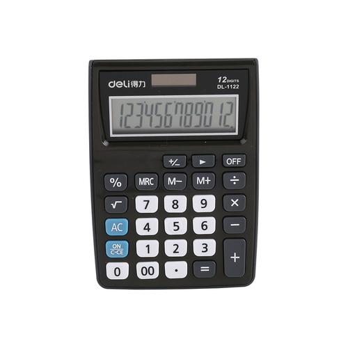 Deli Semi Desk Calculator 12 Digit Black