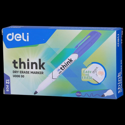 Deli Think Whiteboard marker Blue Bx12 - 105-7281