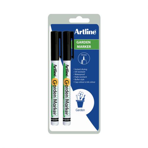 Artline Garden Marker Black Twin Pack Bx12
