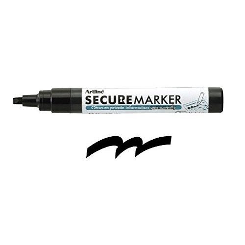 Artline Secure Marker Black 4mm Bx12