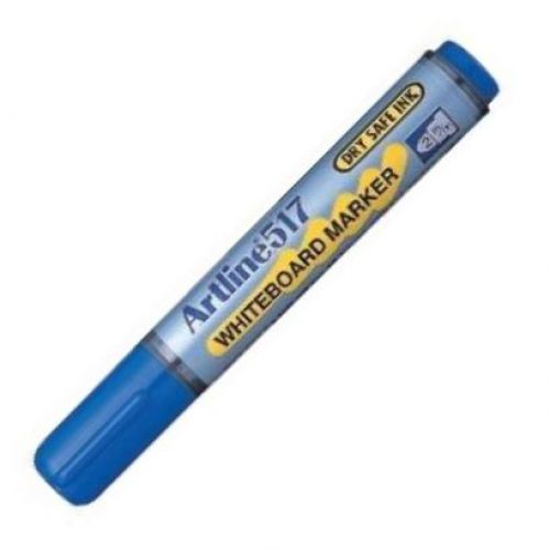 Artline 517 Dry Wipe Marker Bullet Blue Bx12