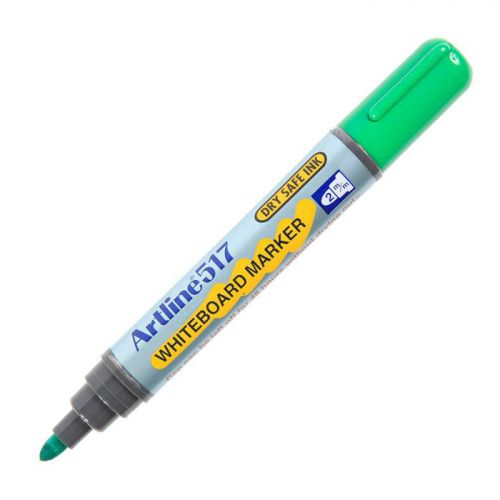 Artline 517 Dry Wipe Marker Bullet Green Bx12
