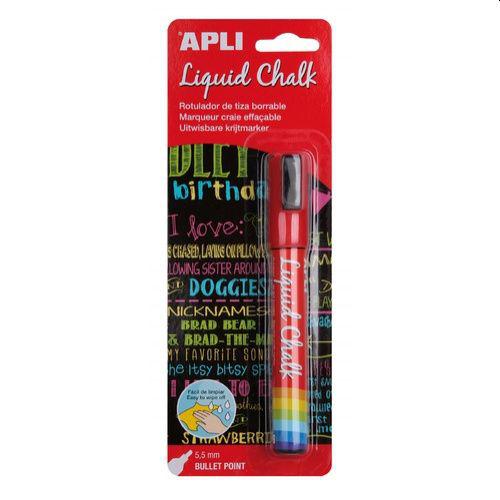 Apli Chalk Marker 5mm Red carded - 130-13957