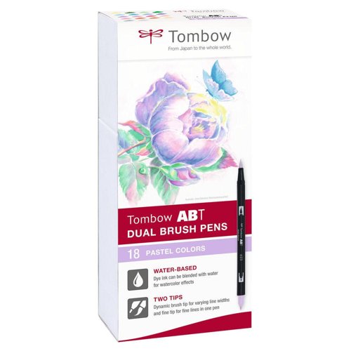 Tombow ABT Dual Brush Pen 18 Pastel colours