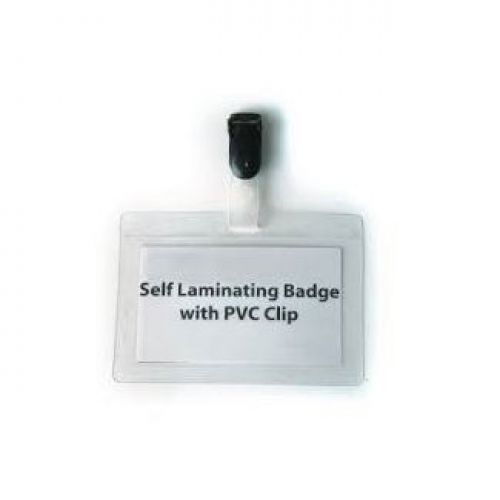 Pavo Self Laminating ID Badge With Clip 54x90mm